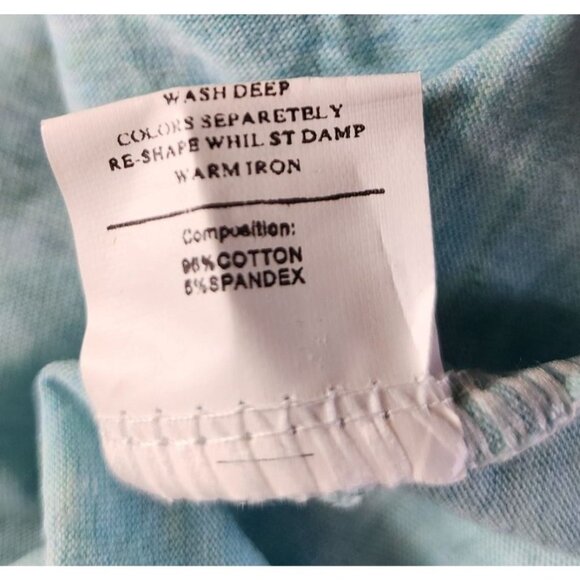 Vassari Los Angeles Aqua Short Sleeve Shirt, Size Large, Designer Cotton/Spandex - Picture 9 of 11
